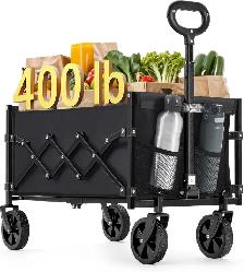 SONGMICS Folding Utility Wagon – Ink Black