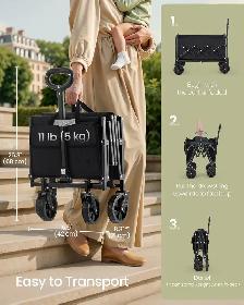 SONGMICS Folding Utility Wagon – Ink Black - Photo 4