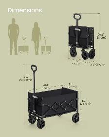 SONGMICS Folding Utility Wagon – Ink Black - Photo 7