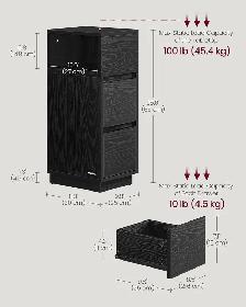 VASAGLE Slim Nightstand Set (2-Piece) – Ebony Black - Photo 3
