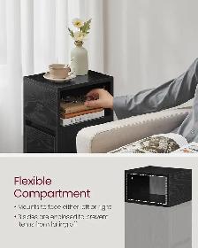 VASAGLE Slim Nightstand Set (2-Piece) – Ebony Black - Photo 4