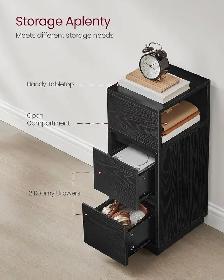 VASAGLE Slim Nightstand Set (2-Piece) – Ebony Black - Photo 5