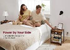 VASAGLE Side Tables with Charging Station – Rustic Brown   Black - Photo 6