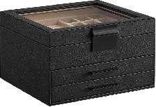 SONGMICS GISELLA 3-Layer Jewelry Box – Ink Black   Silver