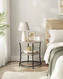 VASAGLE Round Side Table – Heather Greige   Ink Black - Photo 6