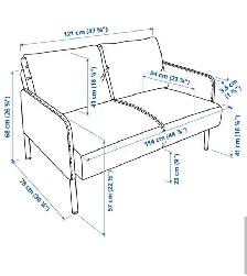 FREE DELIVERY LIKE NEW Ikea Glostad 2 Seater/Loveseat Sofa/Couch - Photo 9