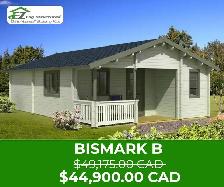 Bismark B – 535 sq', 2 bedroom, 1 bath log home / cabin kit