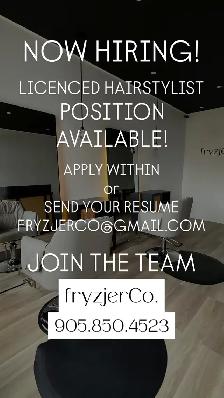 Licensed Hairstylist Position Available