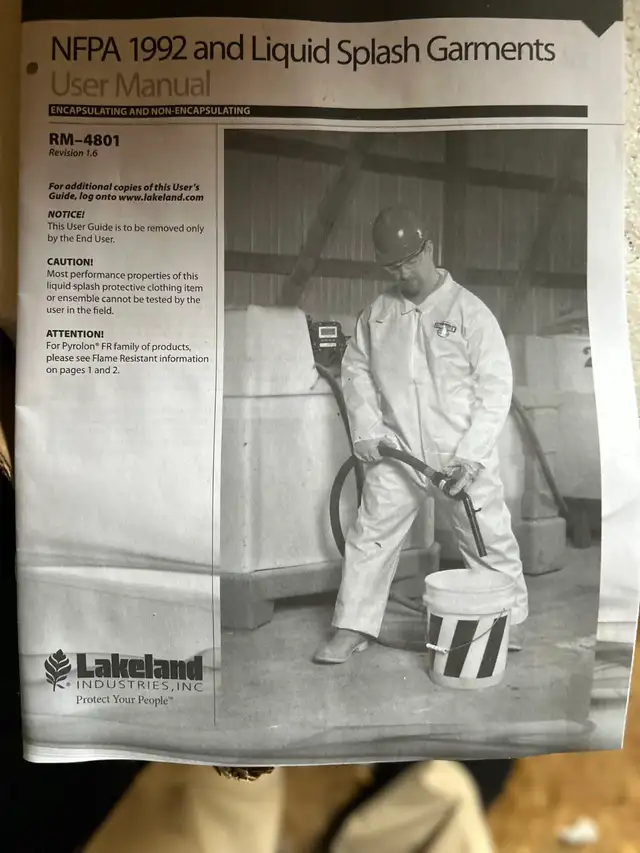 6 PAIR NFPA Standard Liquid IQUID AND SPLASH COVERALLS