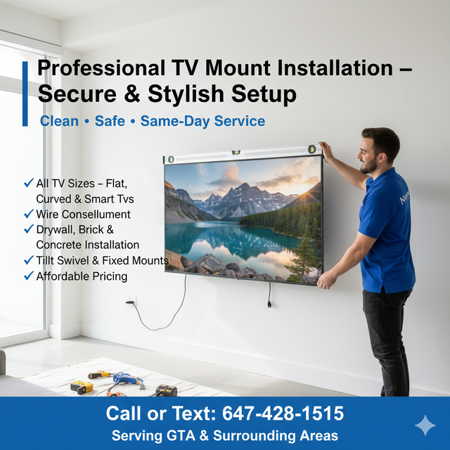PROFESSIONAL TV MOUNT INSTALLERS – Call 647-428-1515
