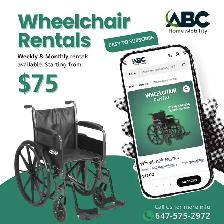 wheelchair rentals - weekly and monthly available