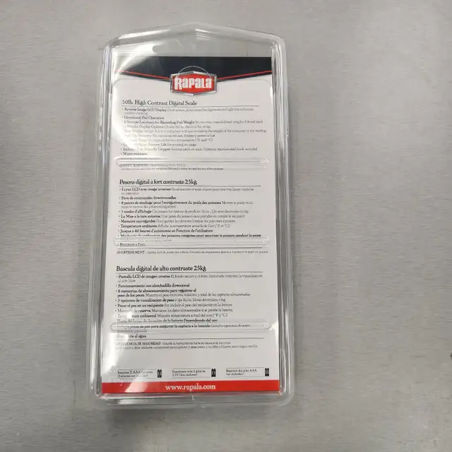 Rapala High Contrast Digital Scale,Black, 50 lbs -BRAND NEW - Photo 2