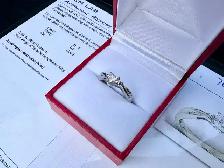 #763 - 14k White Gold, Diamond Heart Ring, Size 5 1/2