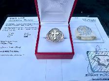 #760 - 10k Yellow & White Gold Diamond Cross Ring, Size 10