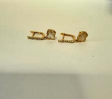 Women's 18K Gold Earrings with Mother of Pearl - Photo 2