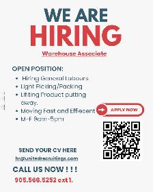 Hiring General Labour - Start Tomorrow.