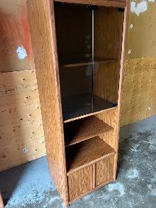 Free delivery used solid wood Vintage Glass Display Cabinet - Photo 2