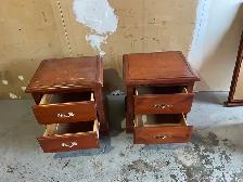 Free delivery used Two Wooden Nightstands - Photo 2