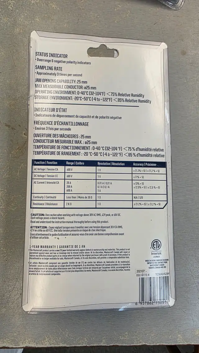 Mastercraft Digital Clamp Multimeter - BRAND NEW - Photo 2