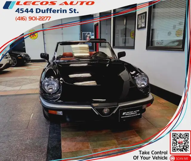 1987 Alfa Romeo Spider Manual Transmission/Very Low KMs/Certi...