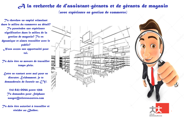 Assistant-gérant et gérant de magasin de commerce au détail
