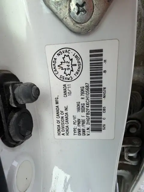 2012 Honda Civic Sdn LX Brand New Safety Private Sale only139km - Photo 14