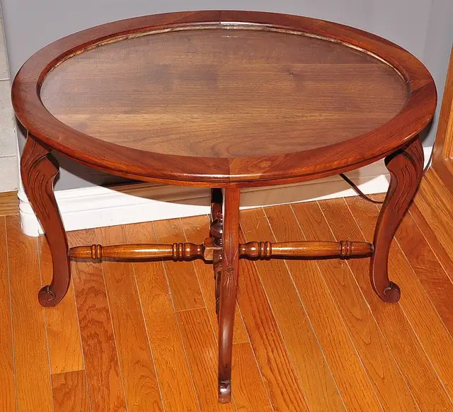 Vintage Solid Walnut Tray Top Table.