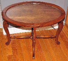 Vintage Solid Walnut Tray Top Table.