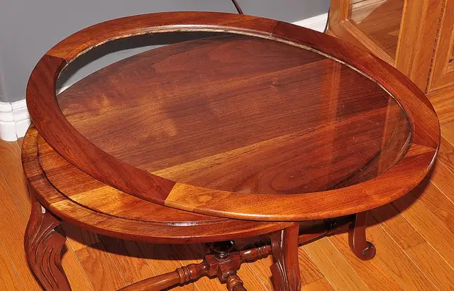 Vintage Solid Walnut Tray Top Table. - Photo 2