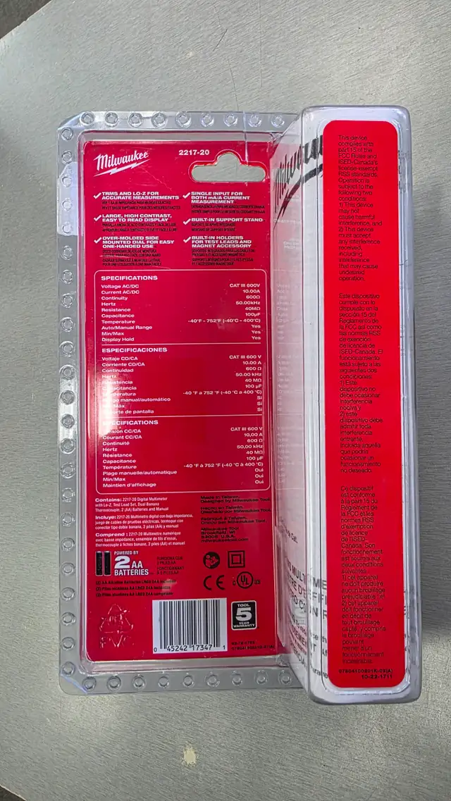 Milwaukee Digital Multimeter with Lo-Z 2217-20 - BRAND NEW - Photo 2