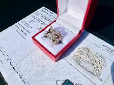 #773 - 10kt Tri Colour Gold, 1.00 Carat Diamond Ring, Size 7 1/2