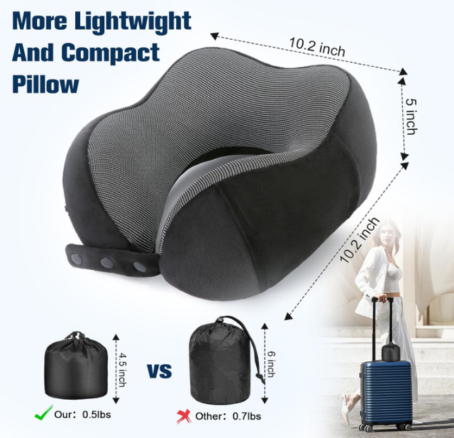 Travel Neck Pillow with eye mask and earplugs (set of 2) - NEW