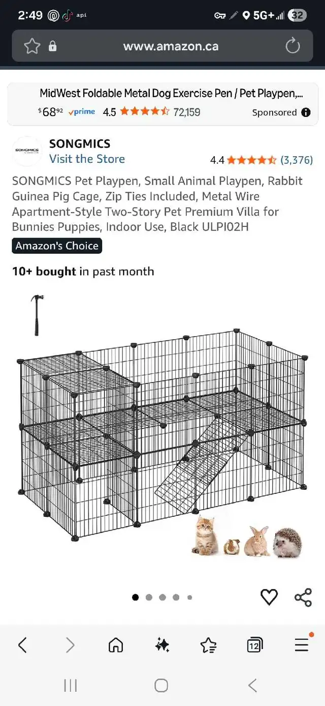 small animal connection cage