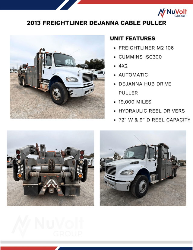 2013 Freightliner M2-106 Dejanna Cable Puller