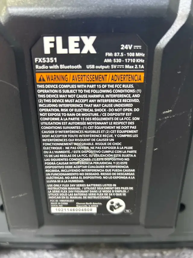 Flex FX5351 24V Jobsite radio - Photo 5