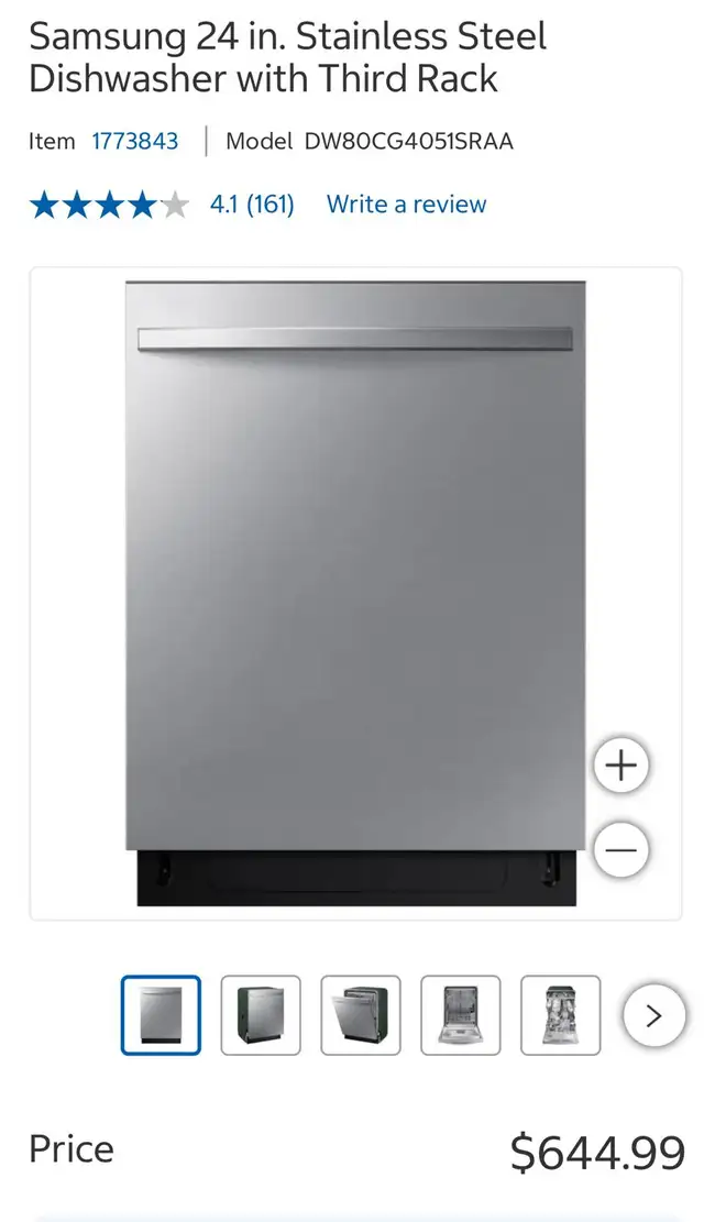 Dishwasher - Samsung 24' in Stainless Steel
