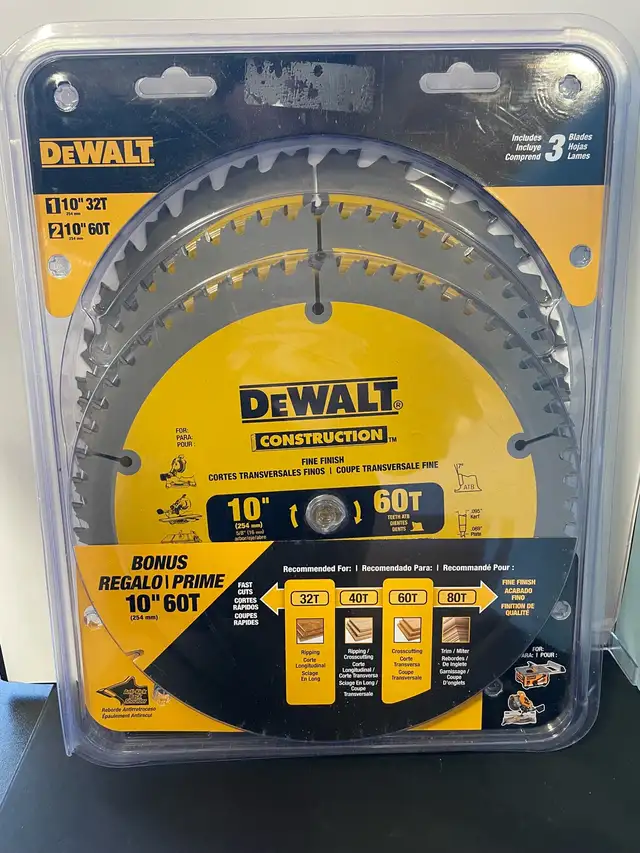 DEWALT SAW BLADES 60T & 32T DW310P5B3