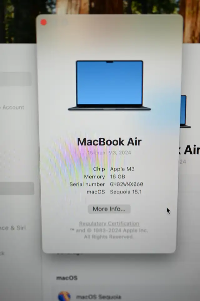 Macbook Air 15' M3 512gb 16gb 2024 in good and working condition - Photo 9