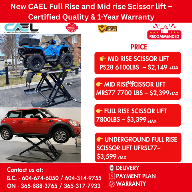 New CAEL Full Rise and Mid rise Scissor lift
