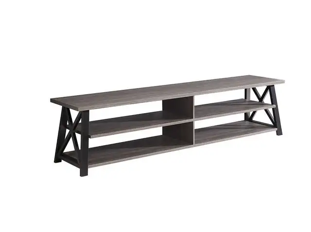 Large Black & Grey TV Stand- Fits up to 100' TV's - Photo 2