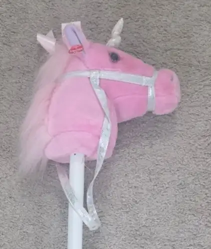 Pink Riding horse on pole for children$10