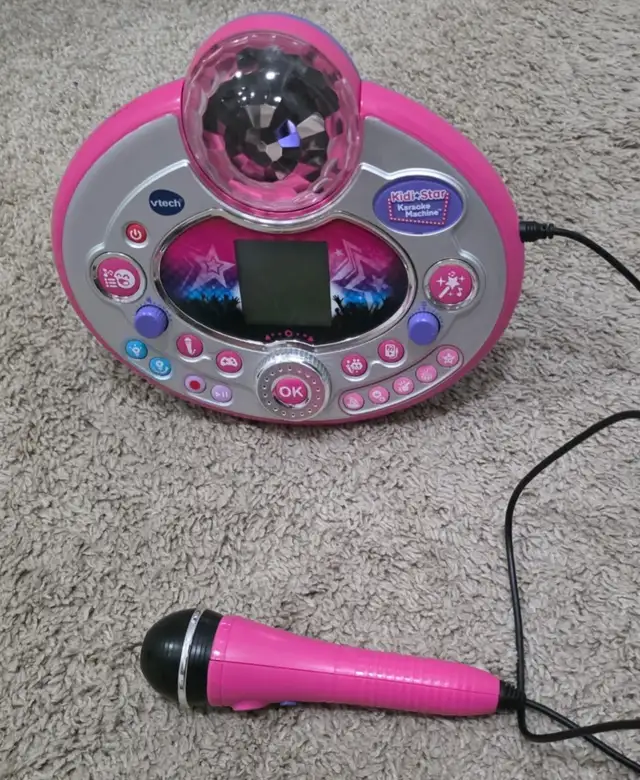 Singalong Microphone with stand and music buttons$20 - Photo 2