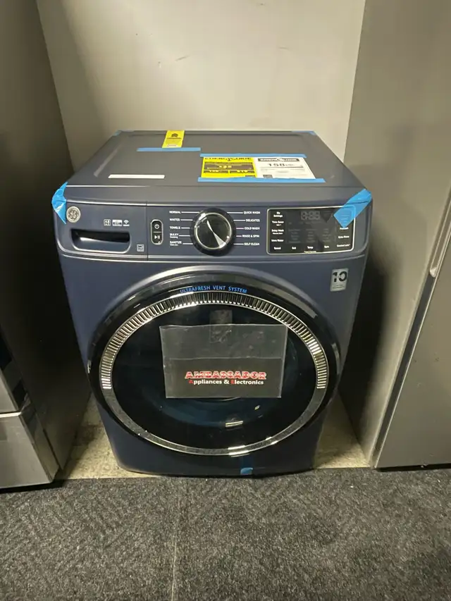 NEW GE Front Load Washer (Sapphire Blue) Stackable (5.5 Cu.Ft)