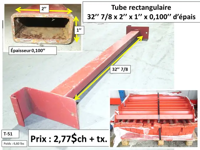 tube 2'' x 1'' x 1/8'' d'épais x 40'' 1/2 et autres - Photo 2