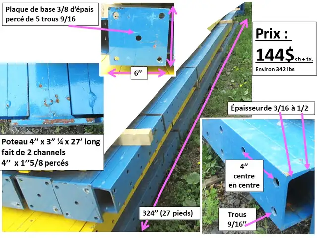 tube 2'' x 1'' x 1/8'' d'épais x 40'' 1/2 et autres - Photo 4