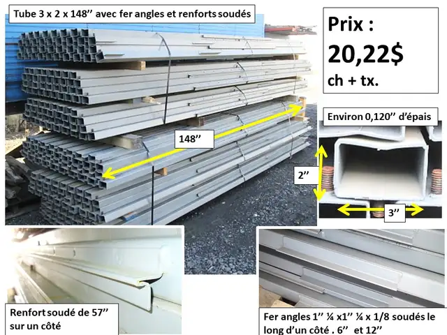 tube 2'' x 1'' x 1/8'' d'épais x 40'' 1/2 et autres - Photo 6