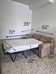 FREE DELIVERY Compact and Cozy 2 Seater Pullout Sofabed/Loveseat - Photo 10