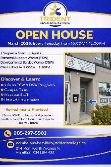 March Open House at Trident Healthcare Institute – Hamilton