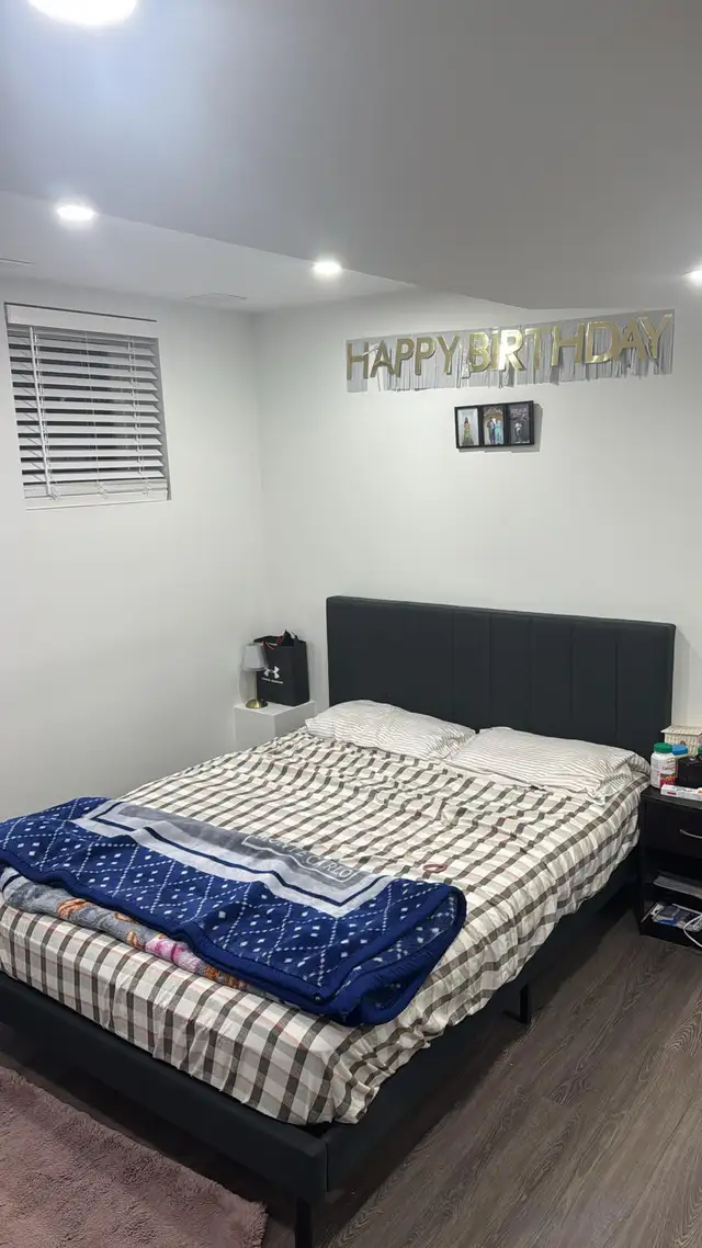 one private bedroom in private washroom in basement