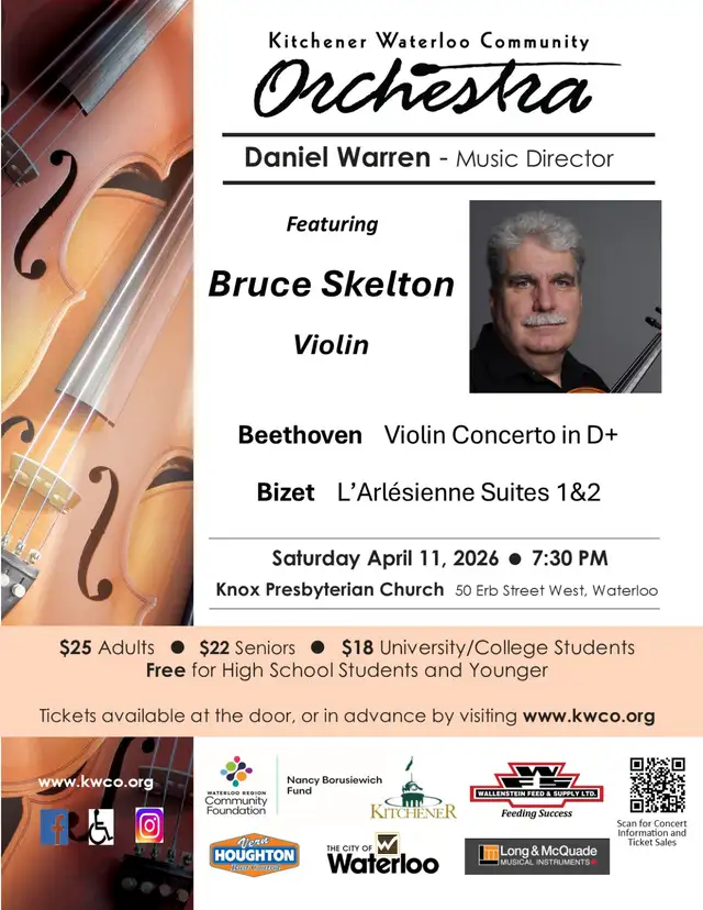 KWCO Concert on April 11 featuring Violinist Bruce Skelton